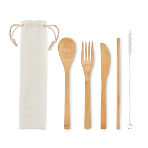 Immagine di MO6121 SETSTRAW - Set posate in bamboo