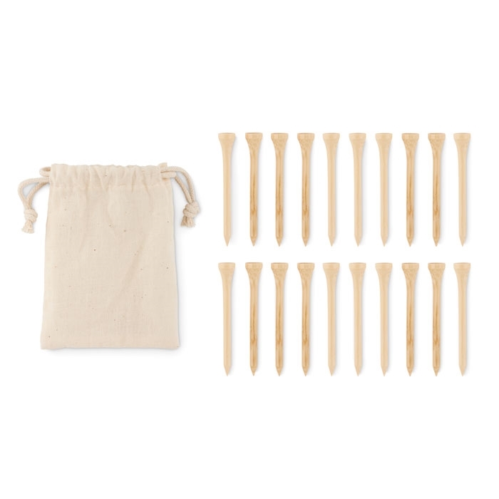 Immagine di MO6522 BIRDIE - Set di 20 tee da golf in bamboo