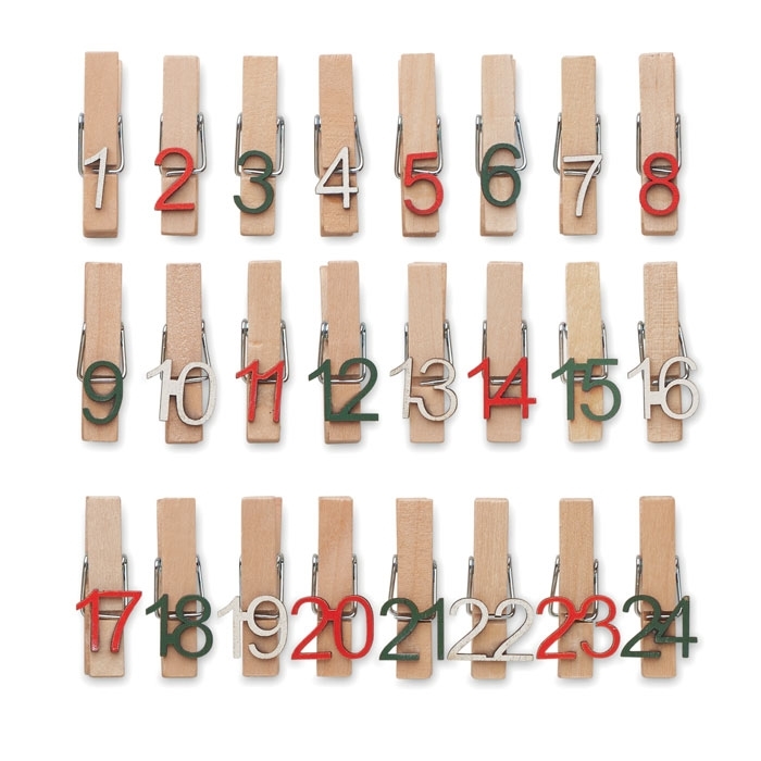Immagine di CX1494 CLIPY - Set 24 clip calendario avvento