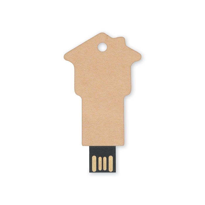 Immagine di MO1119  - Usb in carta a forma di casa. tempi di consegna: a partire da 14 giorni lavorativi.