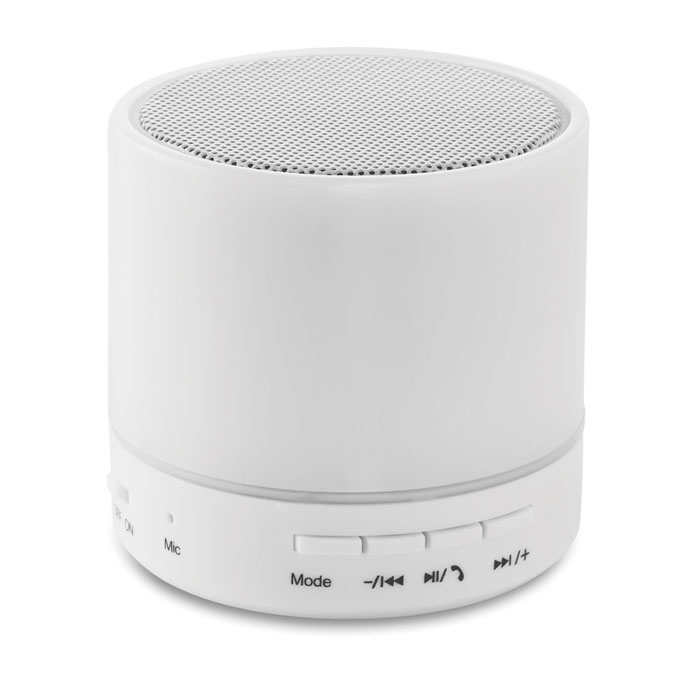 Immagine di MO9062 ROUND WHITE - Speaker wireless con led