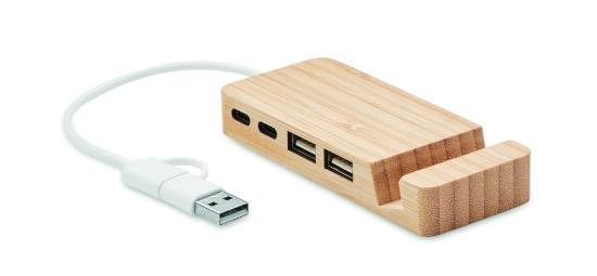 Immagine di KW2144 HUBSTAND - Hub usb a 4 porte in bamboo