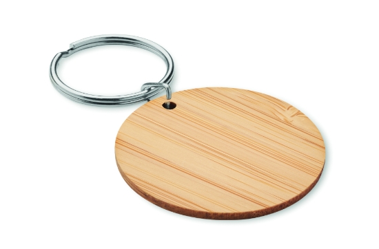 Immagine di KW6977 ROUNDBOO - Portachiavi rotondo in bamboo