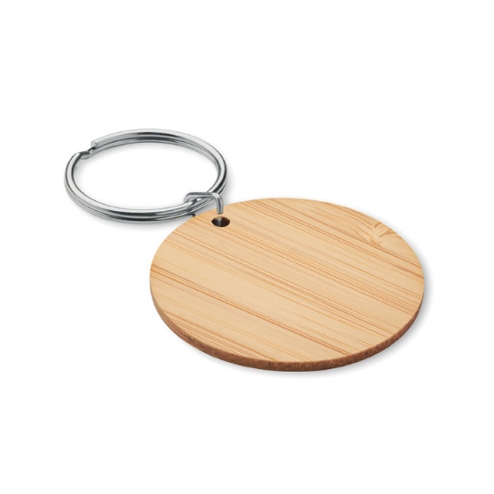 Immagine di KW6977 - Portachiavi rotondo in bamboo