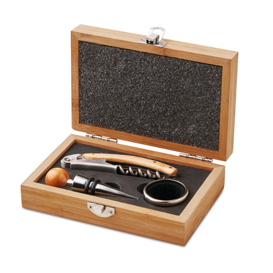 Immagine di KW8147 - Set vino con scatola in bambu