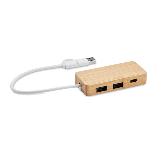 Immagine di KW2143 - Hub usb a 3 porte in bamboo