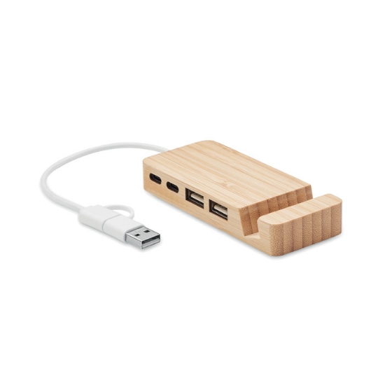 Immagine di KW2144 - Hub usb a 4 porte in bamboo