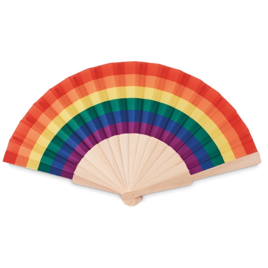 Immagine di KW6446 - Ventaglio in legno arcobaleno