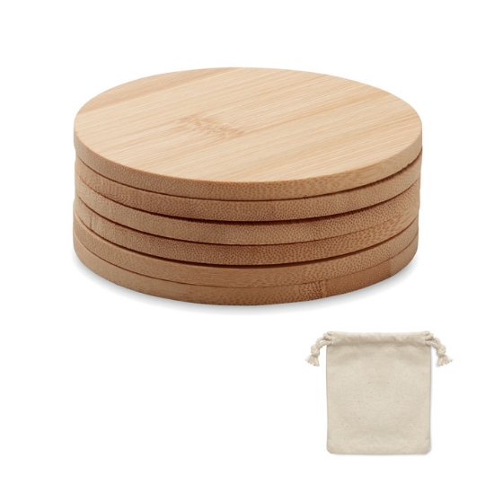 Immagine di KW6601 - Set di 6 sottobicchieri di bamb